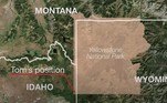 Mas, uma pequena área do parque fica fora do território do Wyoming, nos estados vizinhos Idaho e Montana