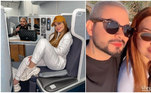 Yudi Tamashiro e Mila viajaram para curtir a lua de mel na noite de segunda-feira (18). Nas redes sociais, o apresentador e a cantora dividiram algumas fotos do início da viagem romântica