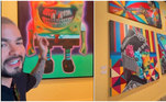 Yudi e Mila também fizeram um passeio cultural e foram a Wynwood Walls, exposição de arte famosa de Miami e parada obrigatória para quem chega à cidade. O apresentador mostrou alguns quadros coloridos e grafites, como a obra do personagem infantil Bob Esponja 