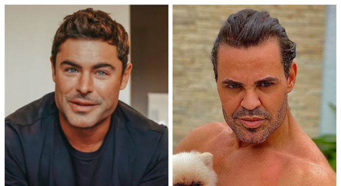 Zac Efron foi comparado a Eduardo Costa nas redes sociais