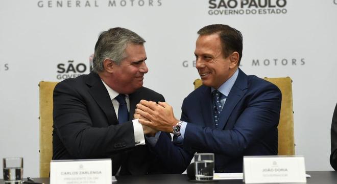 Governador João Doria anunciou investimentos da GM no Estado de São Paulo