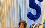 No entanto, o tema da festa foi em homenagem a outro time que mora no coração do menino: o Paris Saint-Germain