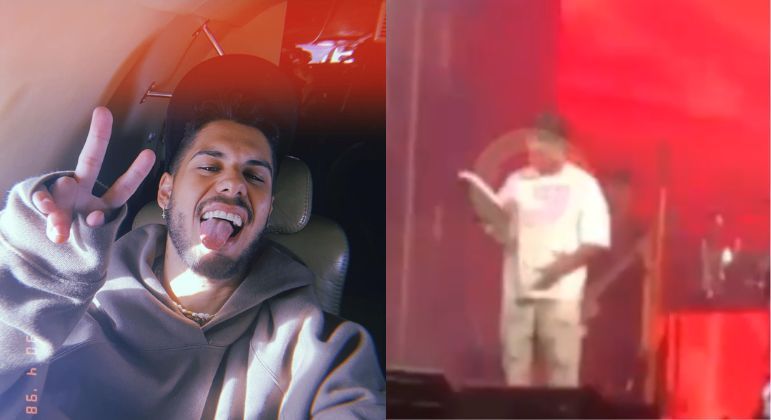 Zé Felipe é atingido por sapato