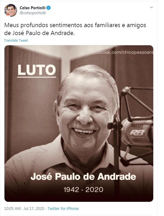 Famosos E Amigos Lamentam Morte De Jose Paulo De Andrade Fotos R7 Famosos E Tv