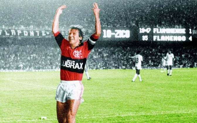 ZICO é o líder entre os artilheiros do Flamengo. O multicampeão pelo Rubro-Negro tem 508 gols marcados em 730 partidas pelo Rubro-Negro.
