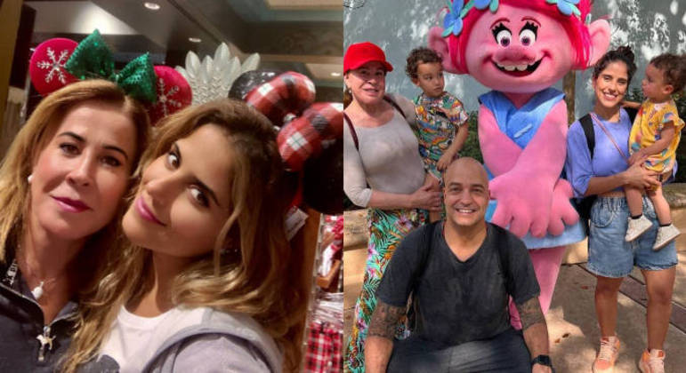 Zilu Camargo visitou a Disney com a filha Camila Camargo, o genro e os netos