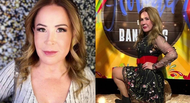 Zilu Godoi antes e depois de vestir seu look de festa junina