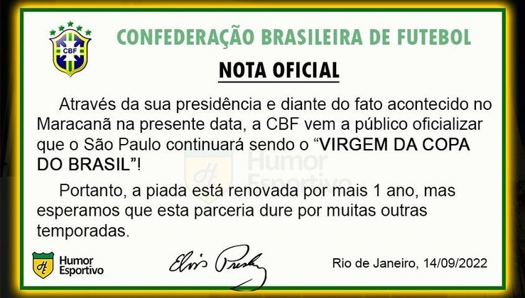 Zoeira liberada! Torcedores fazem memes com provocações ao São Paulo após eliminação para o Flamengo.